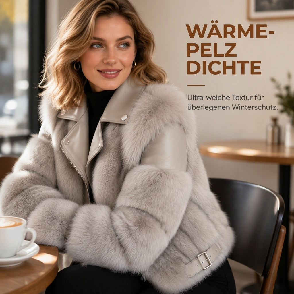 Damen Kunstfell Kurzmantel Wintermantel