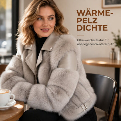 Damen Kunstfell Kurzmantel Wintermantel