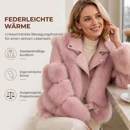 Damen Kunstfell Kurzmantel Wintermantel