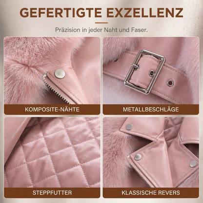 Damen Kunstfell Kurzmantel Wintermantel