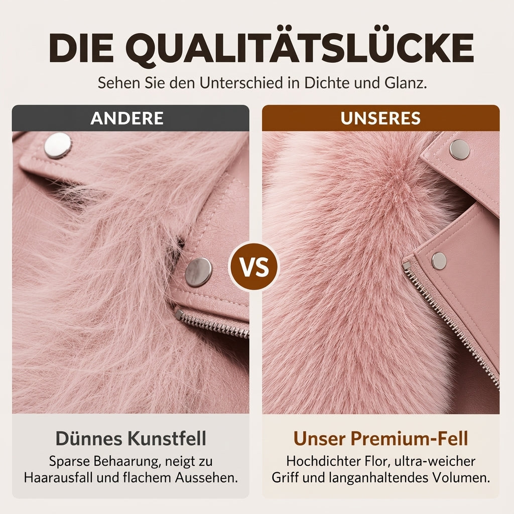Damen Kunstfell Kurzmantel Wintermantel
