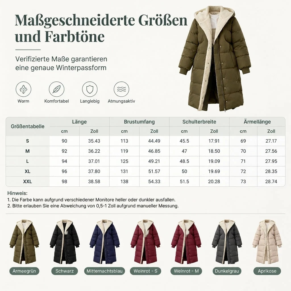 🛍️✨Mittellanger wattierter Damenmantel mit Kapuze