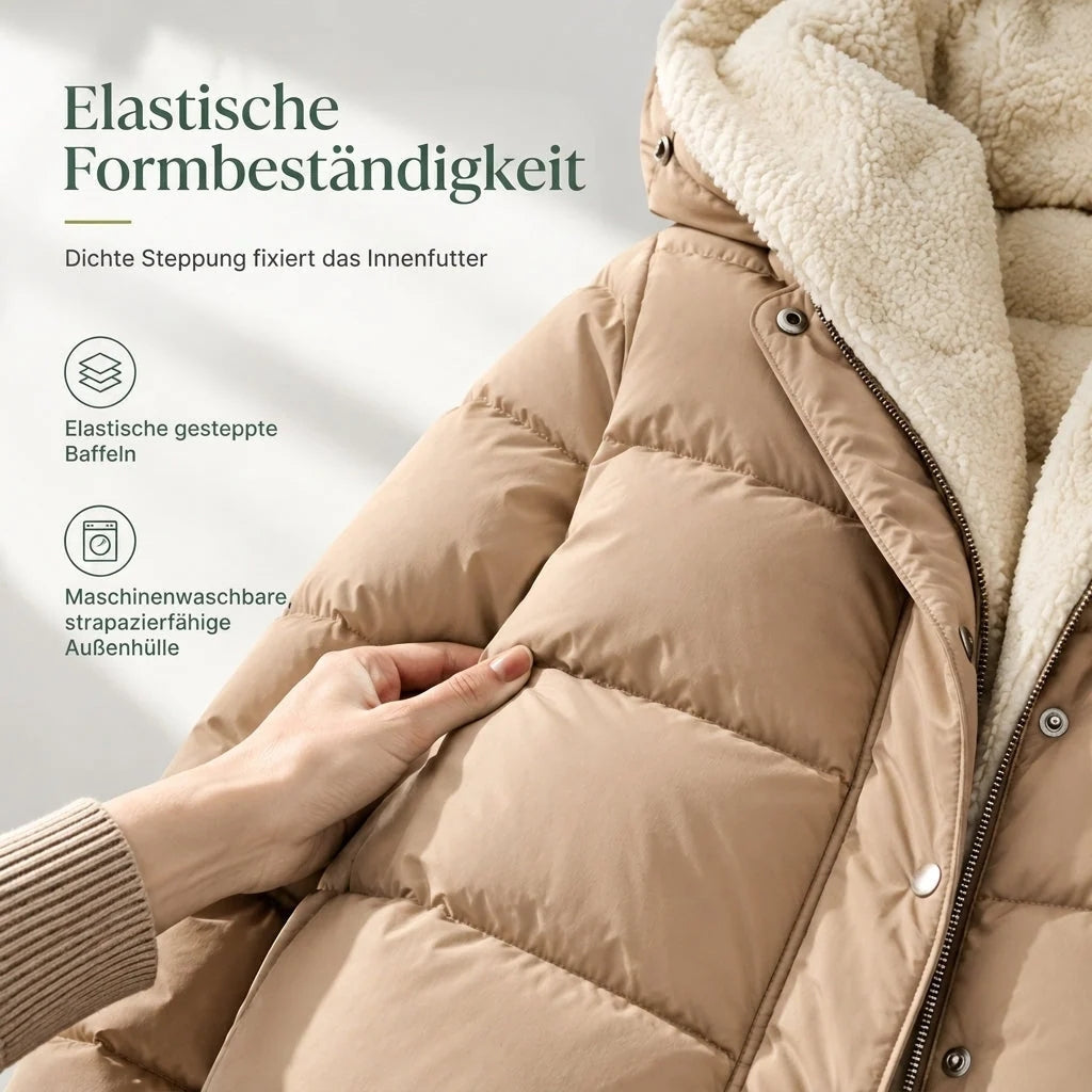 🛍️✨Mittellanger wattierter Damenmantel mit Kapuze