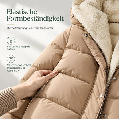 🛍️✨Mittellanger wattierter Damenmantel mit Kapuze