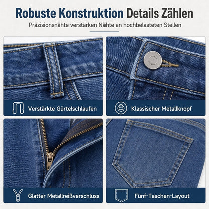 Herren Stretch Slim Fit Jeans, Casual Mid Rise Denimhosen