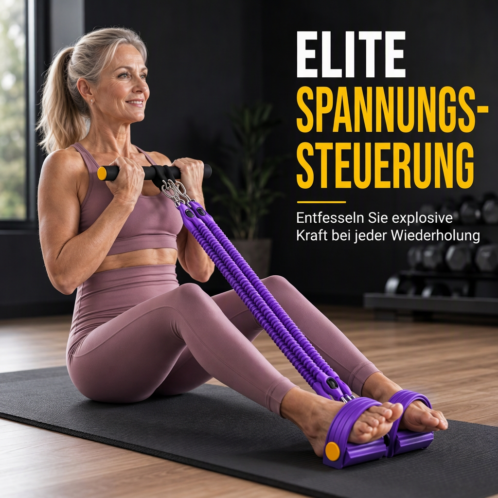 📢📢50% RABATT !!⏰Multifunktionales pedalbetriebenes Widerstandsband, elastisches Zugseil für Bauchübungen, Heimtraining, Yoga und Pilates-Fitness für Männer und Frauen