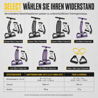📢📢50% RABATT !!⏰Multifunktionales pedalbetriebenes Widerstandsband, elastisches Zugseil für Bauchübungen, Heimtraining, Yoga und Pilates-Fitness für Männer und Frauen