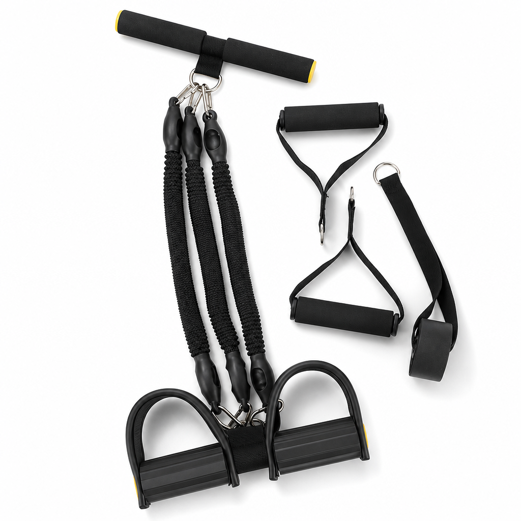 📢📢50% RABATT !!⏰Multifunktionales pedalbetriebenes Widerstandsband, elastisches Zugseil für Bauchübungen, Heimtraining, Yoga und Pilates-Fitness für Männer und Frauen