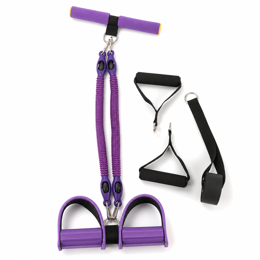📢📢50% RABATT !!⏰Multifunktionales pedalbetriebenes Widerstandsband, elastisches Zugseil für Bauchübungen, Heimtraining, Yoga und Pilates-Fitness für Männer und Frauen