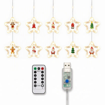 🎄Begrenzte Zeit 50% Rabatt🎄 Weihnachtsvorhang-Lichterkette – Fernbedienung & 8 Beleuchtungsmodi für gemütliche Festtagsfenster ✨🎁