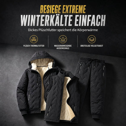 ❄️Ultimate Warmth, Windproof Heat Lock – Men's Winter Hooded Quilted Jacket & Pants Set ✨