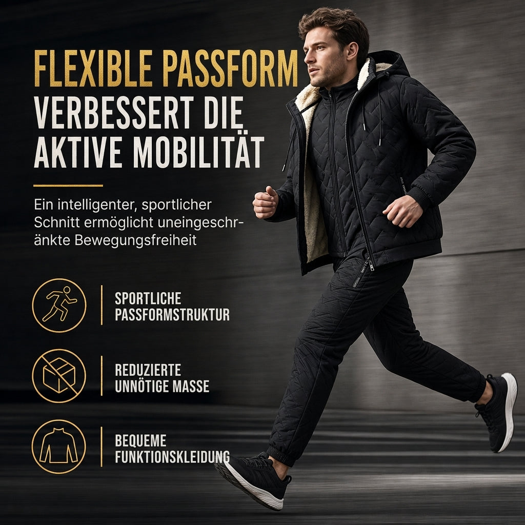 ❄️Ultimate Warmth, Windproof Heat Lock – Men's Winter Hooded Quilted Jacket & Pants Set ✨