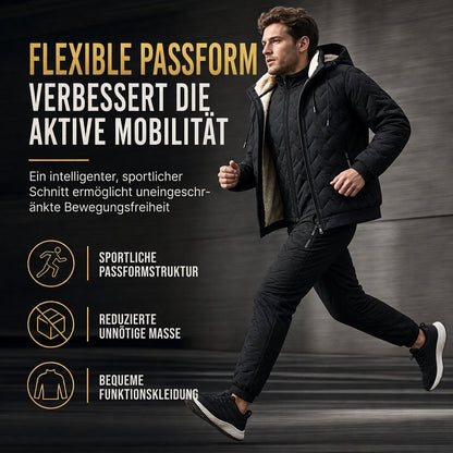 ❄️Ultimate Warmth, Windproof Heat Lock – Men's Winter Hooded Quilted Jacket & Pants Set ✨