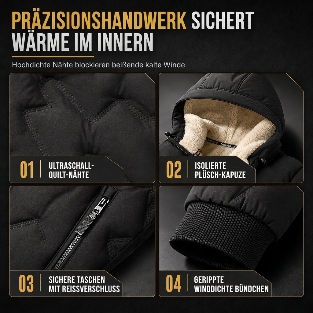 ❄️Ultimate Warmth, Windproof Heat Lock – Men's Winter Hooded Quilted Jacket & Pants Set ✨
