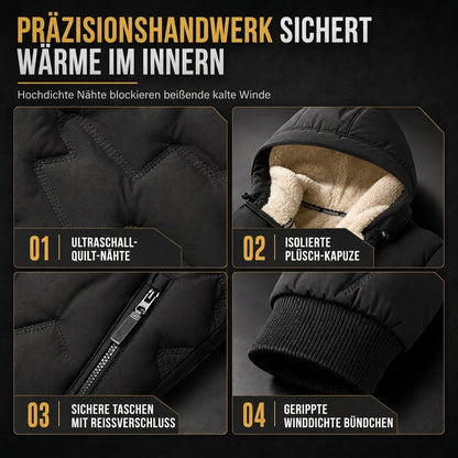 ❄️Ultimate Warmth, Windproof Heat Lock – Men's Winter Hooded Quilted Jacket & Pants Set ✨