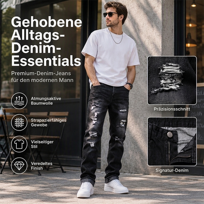 Herren zerrissene, schmale, used-out Denim-Jeans