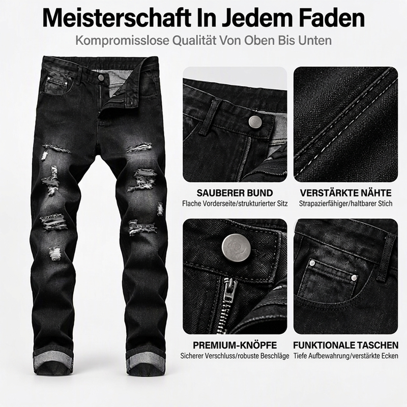 Herren zerrissene, schmale, used-out Denim-Jeans