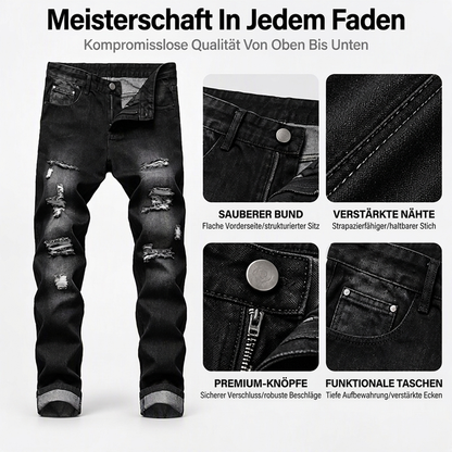 Herren zerrissene, schmale, used-out Denim-Jeans