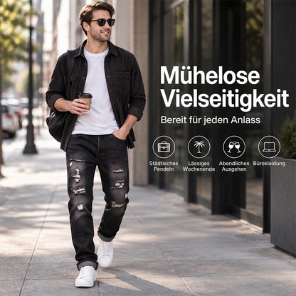 Herren zerrissene, schmale, used-out Denim-Jeans