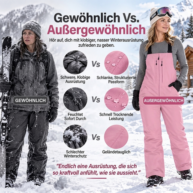 💞Nur für kurze Zeit!💞 Unisex Wasserdichte Skihosen mit Trägern