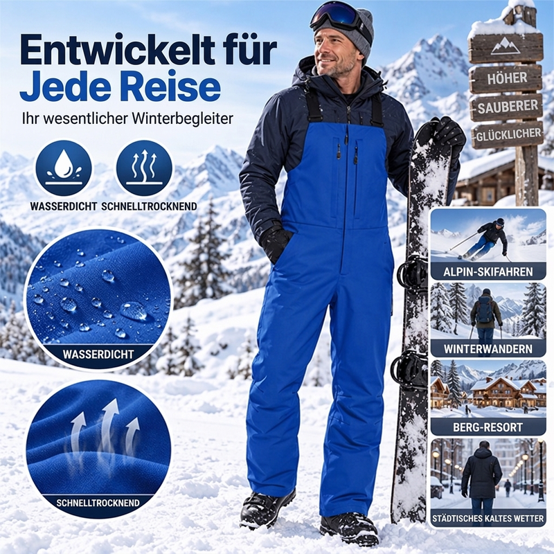 💞Nur für kurze Zeit!💞 Unisex Wasserdichte Skihosen mit Trägern