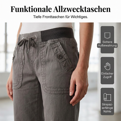 📢🎉50%Rabatt!!!🛍️✨Hosen mit niedriger Taille, Schlaghosen mit Kordelzug