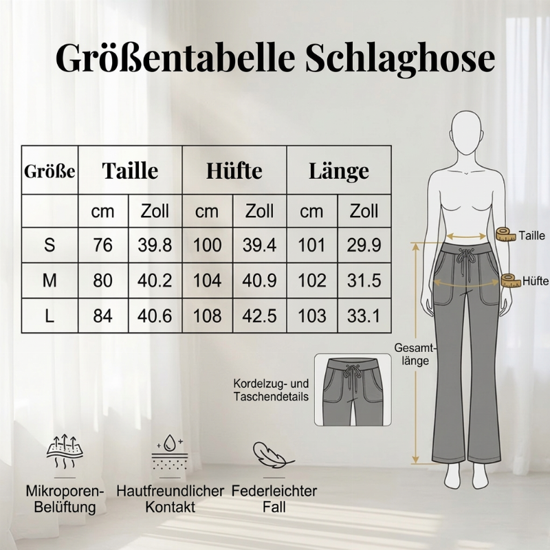 📢🎉50%Rabatt!!!🛍️✨Hosen mit niedriger Taille, Schlaghosen mit Kordelzug