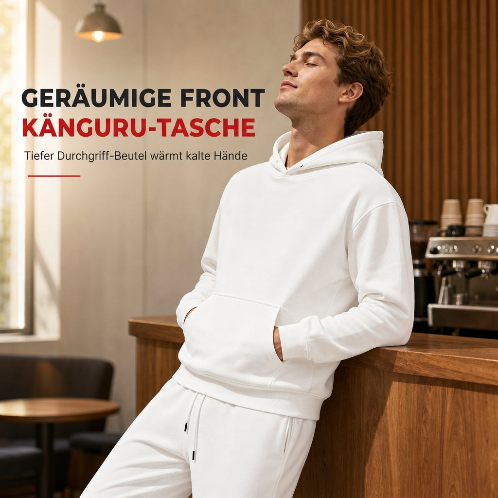 🌊Winter-Sale: 50% Rabatt + Gratis Versand!🌊  Herren-Loose-Fit-Sweatshirt mit Buchstabendruck und langer Hose, Trainingsanzug-Set