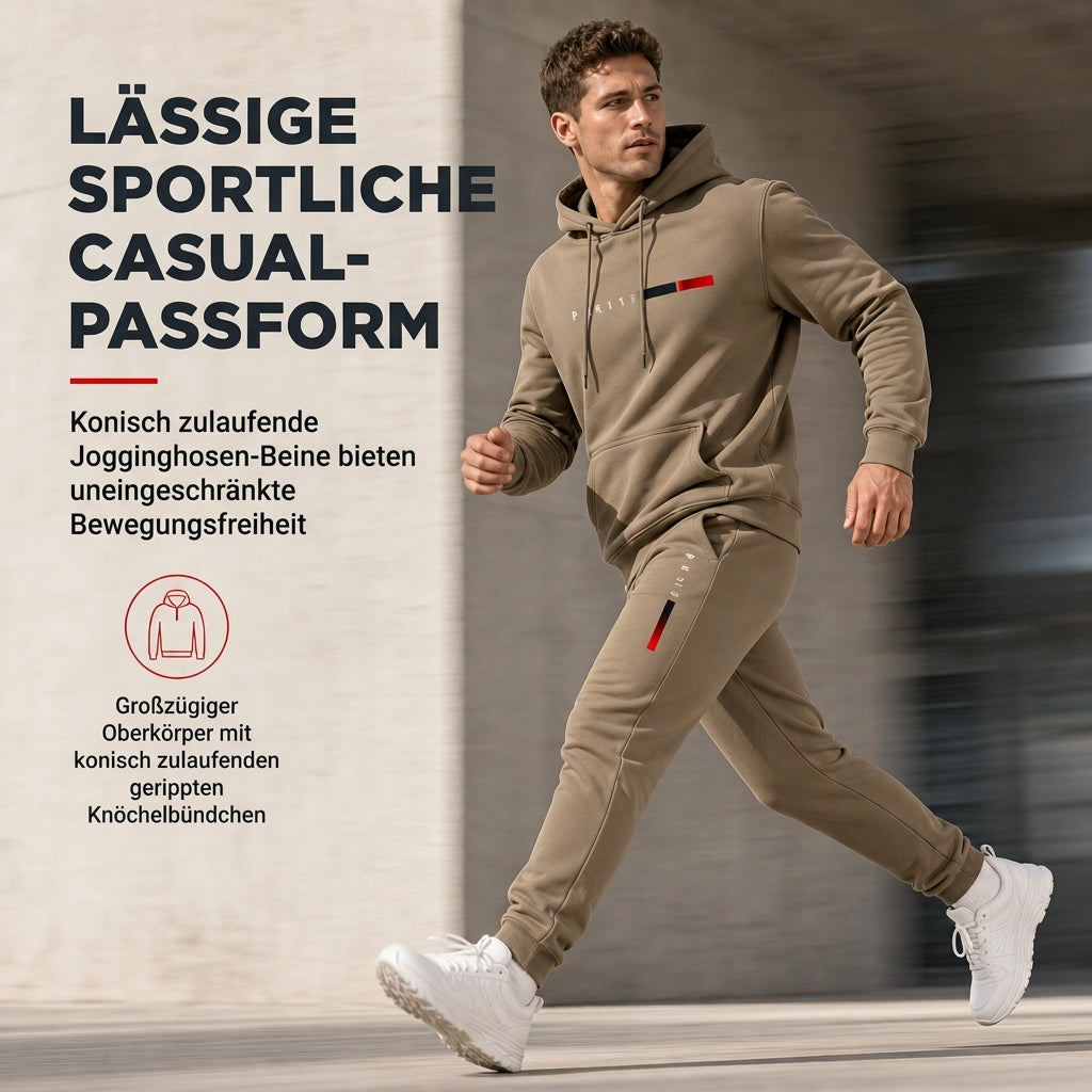 🌊Winter-Sale: 50% Rabatt + Gratis Versand!🌊  Herren-Loose-Fit-Sweatshirt mit Buchstabendruck und langer Hose, Trainingsanzug-Set