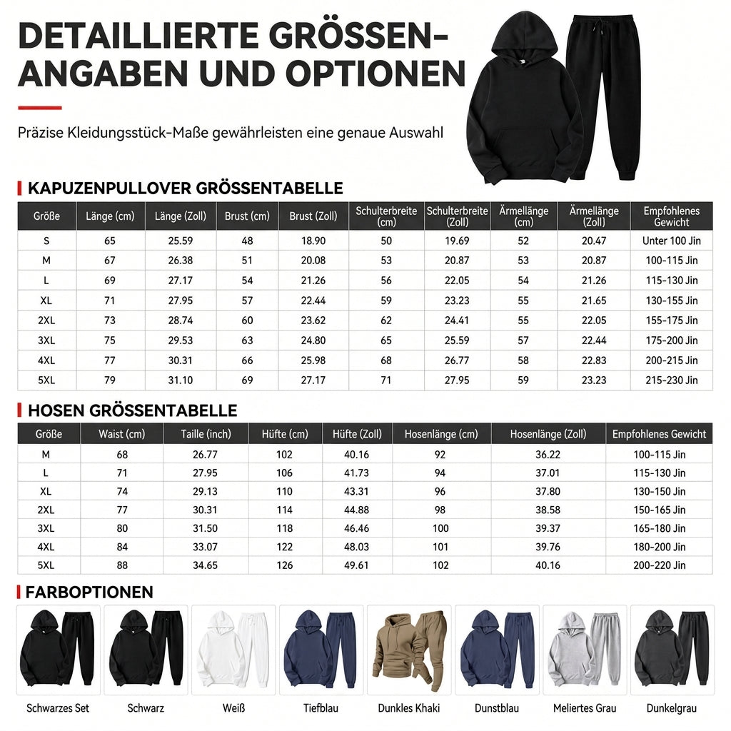 🌊Winter-Sale: 50% Rabatt + Gratis Versand!🌊  Herren-Loose-Fit-Sweatshirt mit Buchstabendruck und langer Hose, Trainingsanzug-Set
