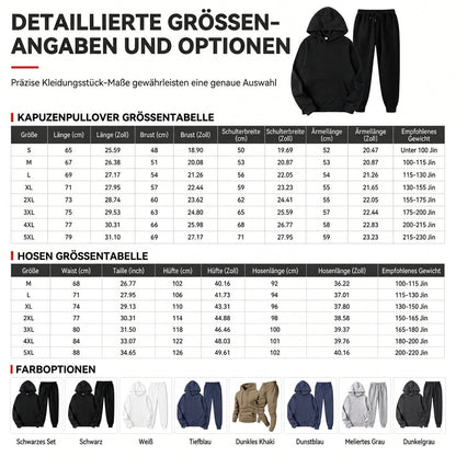 🌊Winter-Sale: 50% Rabatt + Gratis Versand!🌊  Herren-Loose-Fit-Sweatshirt mit Buchstabendruck und langer Hose, Trainingsanzug-Set