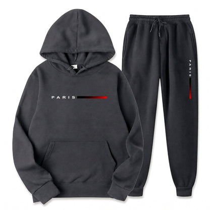 🌊Winter-Sale: 50% Rabatt + Gratis Versand!🌊  Herren-Loose-Fit-Sweatshirt mit Buchstabendruck und langer Hose, Trainingsanzug-Set