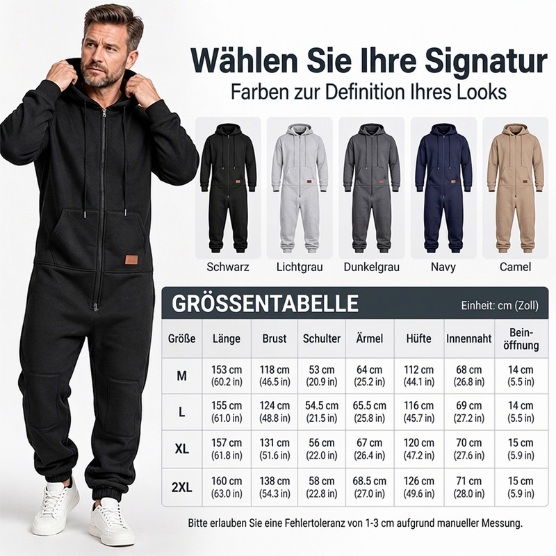 ⏰Beliebt und bald ausverkauft!⏰ Bequemer männnlicher Freizeit Wärmender Kapuzenspringsuit