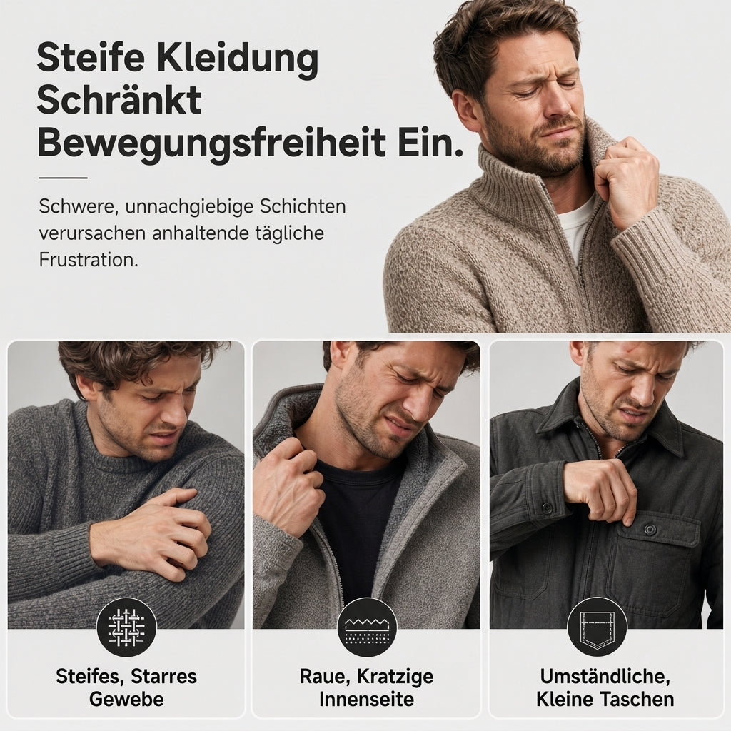 🔥 50% RABATT + GRATIS VERSAND 🚚 Flauschiger, karierter Herren-Kapuzenmantel mit Reißverschluss & zwei Brusttaschen mit Klappe