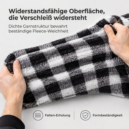 🔥 50% RABATT + GRATIS VERSAND 🚚 Flauschiger, karierter Herren-Kapuzenmantel mit Reißverschluss & zwei Brusttaschen mit Klappe