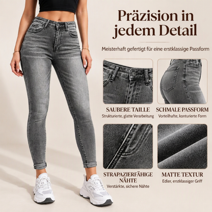 Damen-Jeans mit hoher Taille, dehnbarer Skinny-Passform
