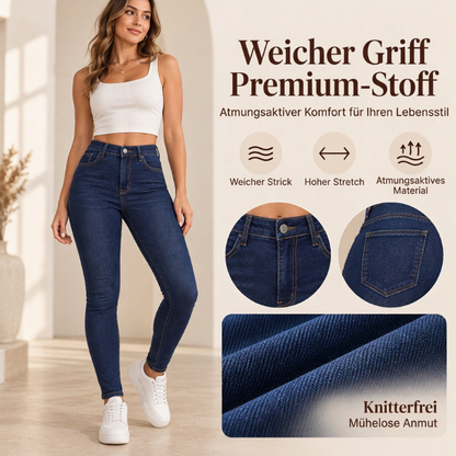 Damen-Jeans mit hoher Taille, dehnbarer Skinny-Passform