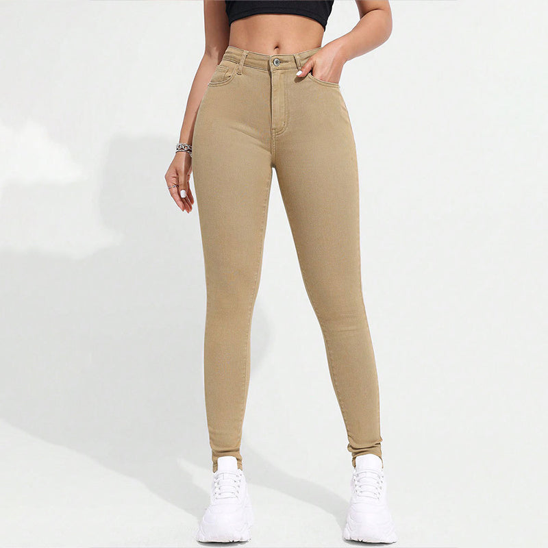 Damen-Jeans mit hoher Taille, dehnbarer Skinny-Passform