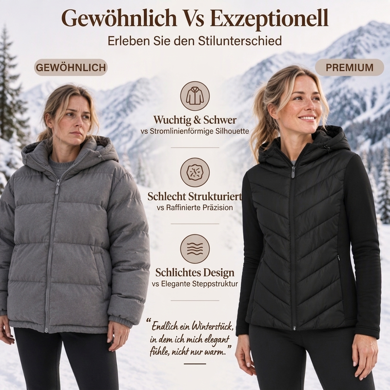 Damen Kapuze Patchwork gesteppte Wattierte Jacke