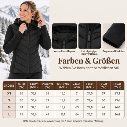 Damen Kapuze Patchwork gesteppte Wattierte Jacke