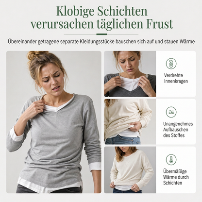 ⏰ Countdown läuft – 50% nur noch 3 Tage! Kunst-Zweiteiliger, geschichteter Strickpullover, lässiges Sweatshirt-Oberteil