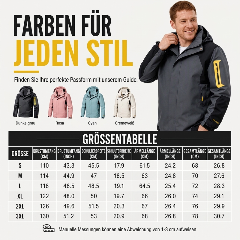 🔥 Nur heute 50 %! Herren Farbblock-Winddichte Outdoor-Jacke