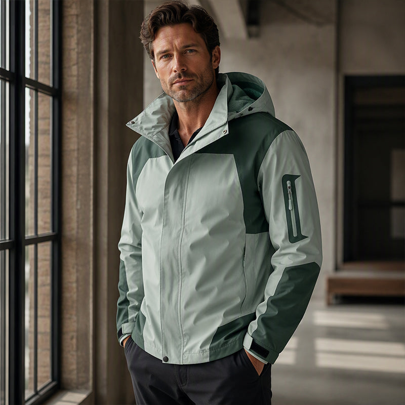 🔥 Nur heute 50 %! Herren Farbblock-Winddichte Outdoor-Jacke