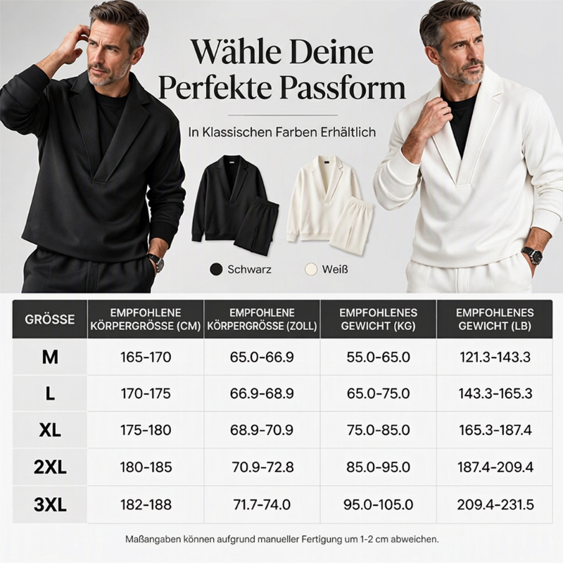 🥳Jetzt bestellen – Versand gratis!🥳 Herren-Twill-Pyjama Set mit Reverskragen und Hose