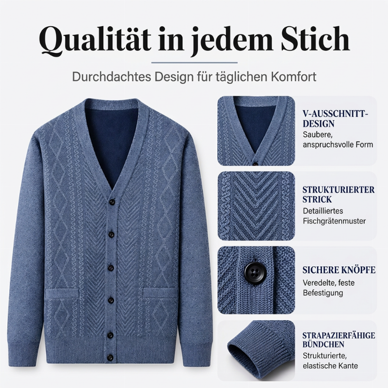 Klassischer Thermo-Strickjacke für Herren