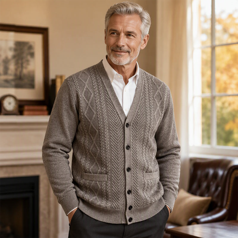 Klassischer Thermo-Strickjacke für Herren