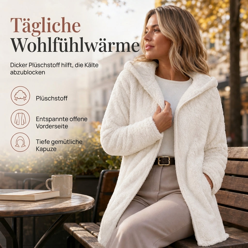 Freizeit-Plüschkapuzenjacke für Damen