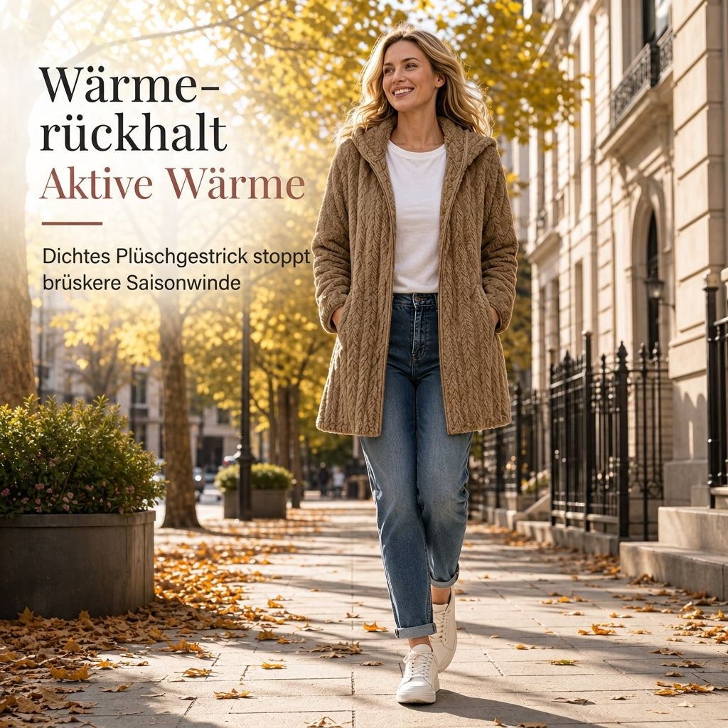 Freizeit-Plüschkapuzenjacke für Damen