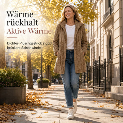 Freizeit-Plüschkapuzenjacke für Damen