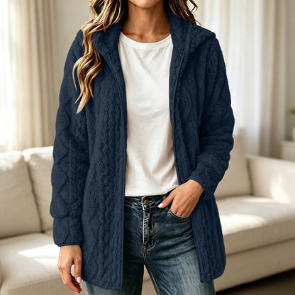 Freizeit-Plüschkapuzenjacke für Damen